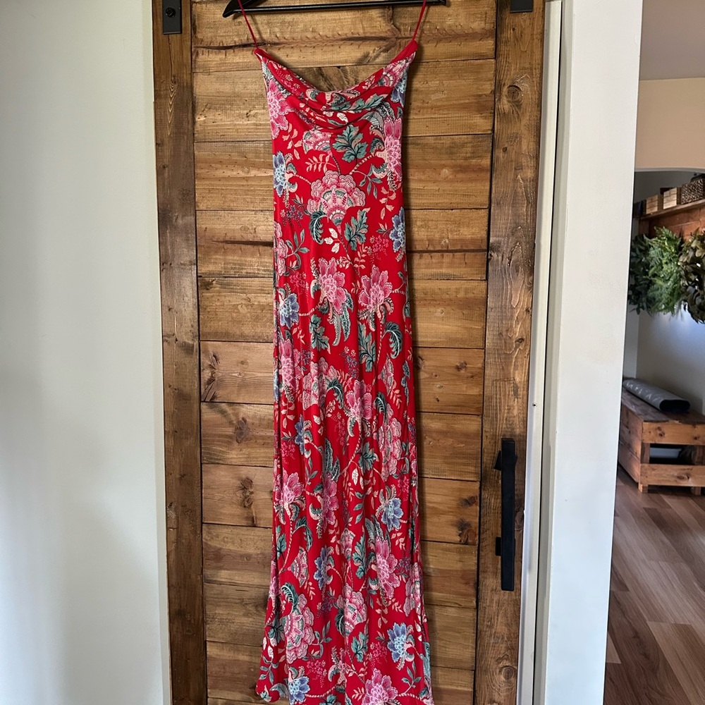 Floral Red Maxi Dress